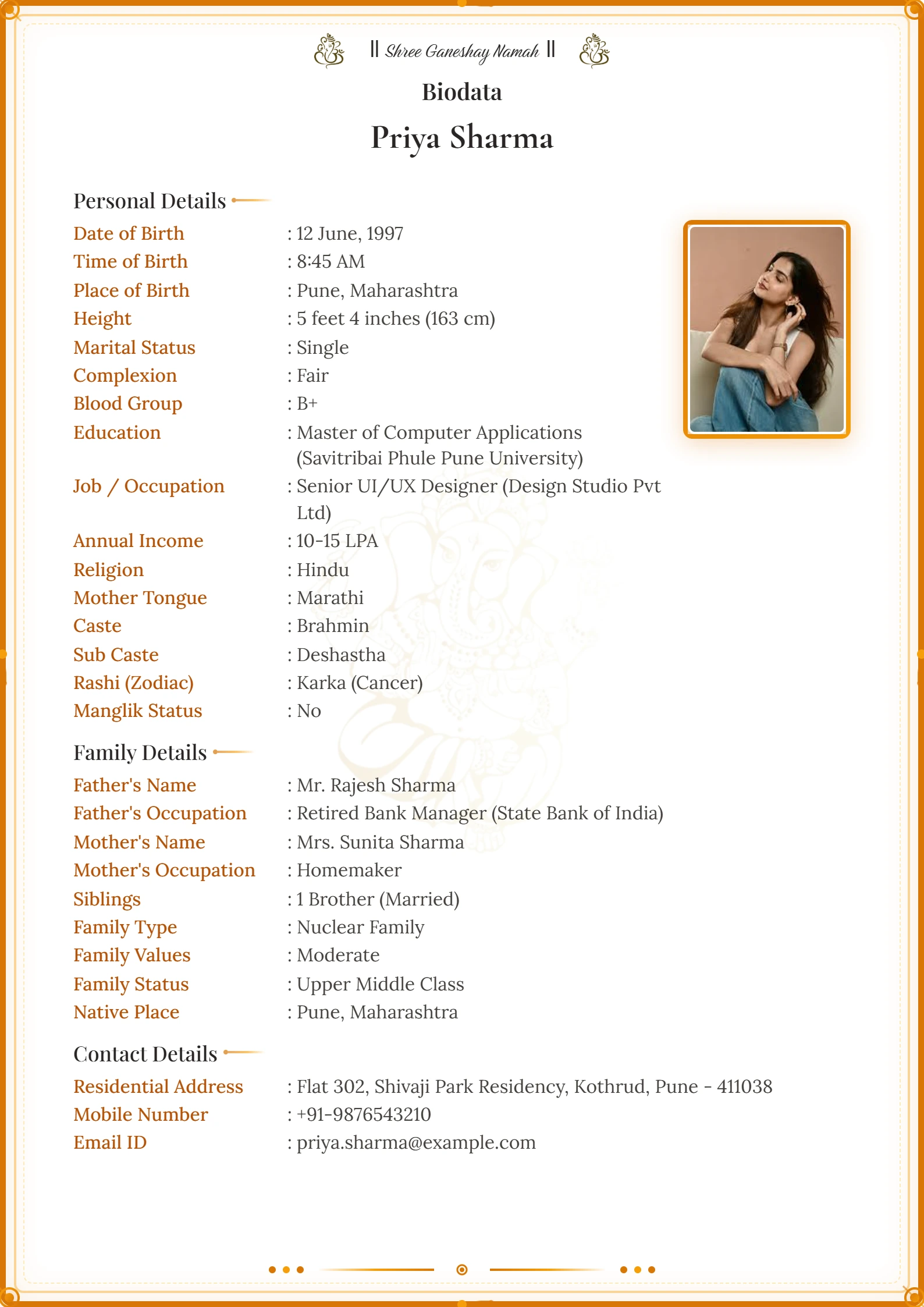 Free Marriage Biodata Maker | Create Biodata For Marriage Online