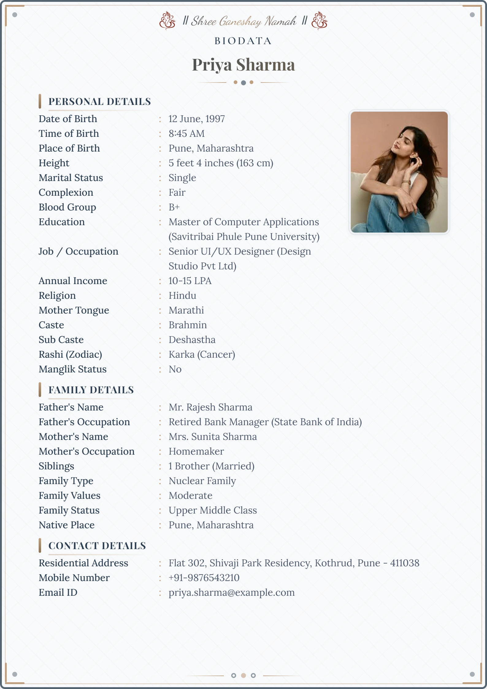 Free Marriage Biodata Maker | Create Biodata For Marriage Online
